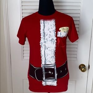 Christmas Santa Graphic Design T-Shirt w/The List